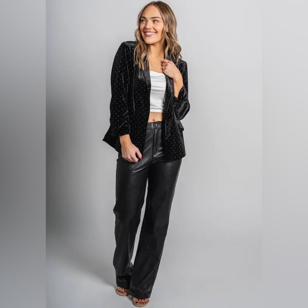 Velvet Rhinestone Blazer - Picture 8 of 10